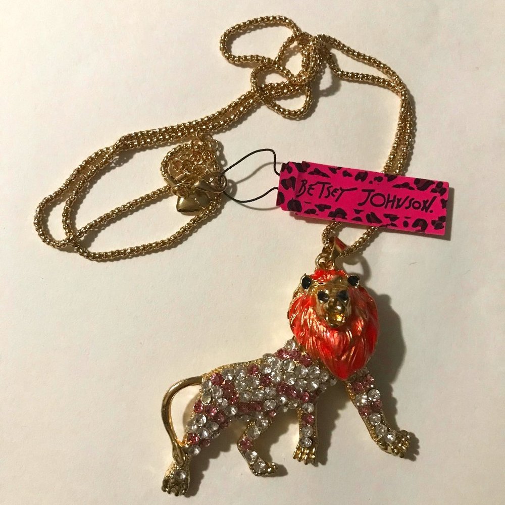 Betsey Johnson African Lion Pendant Necklace